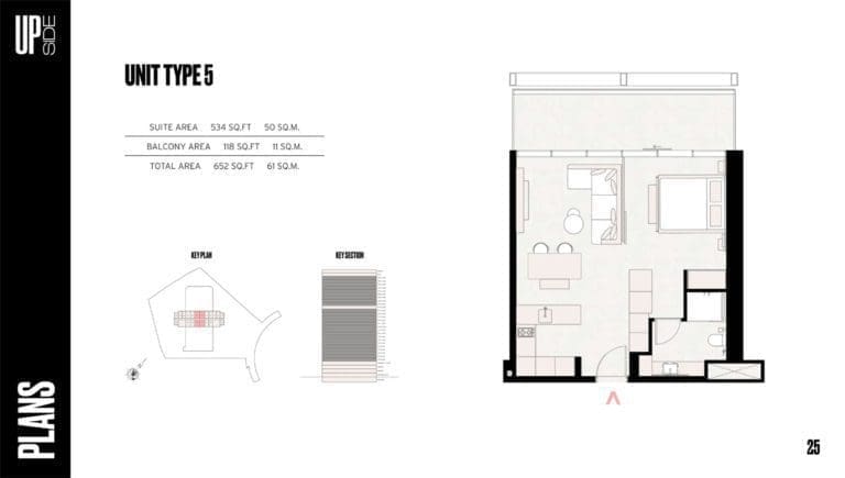 Upside Studio Apartment Unit Type 05 Floor Plans