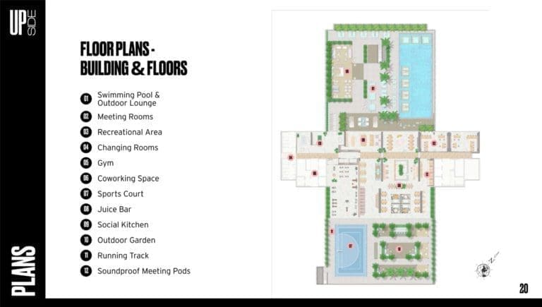Upside Building and Floor Plans