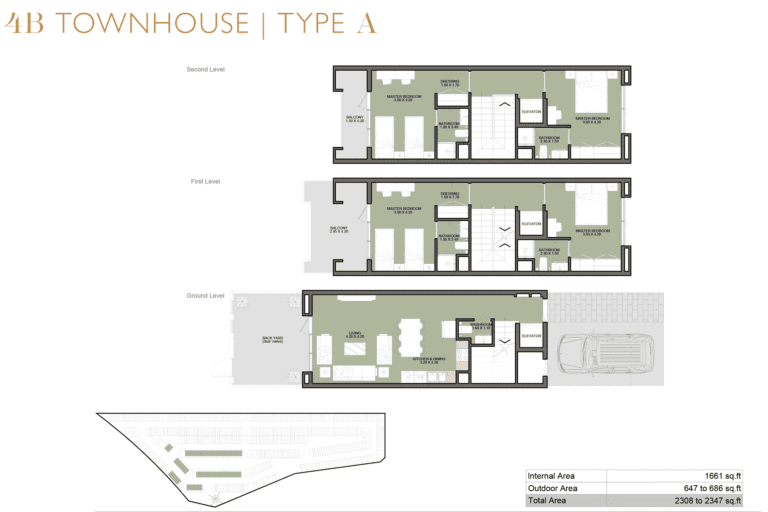 Bianca 4 Bedroom Townhouse Type A Floor Plans