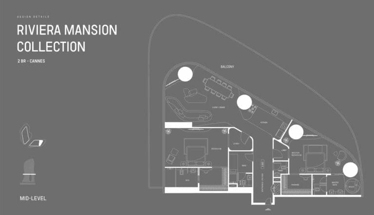 Bugatti Residence 2 Bedroom Cannes Middle Level Floor Plans