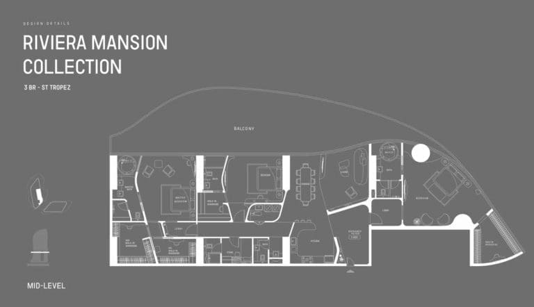 Bugatti Residence 3 Bedroom St Tropez Middle Level Floor Plans
