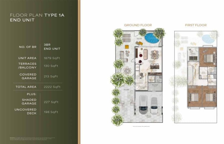 Jasmine Lane 3 Bedroom Townhouse Type 1A End Unit Floor Plan