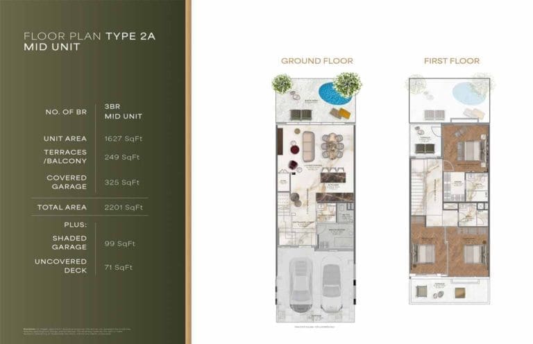 Jasmine Lane 3 Bedroom Townhouse Type 2A Mid Unit Floor Plan