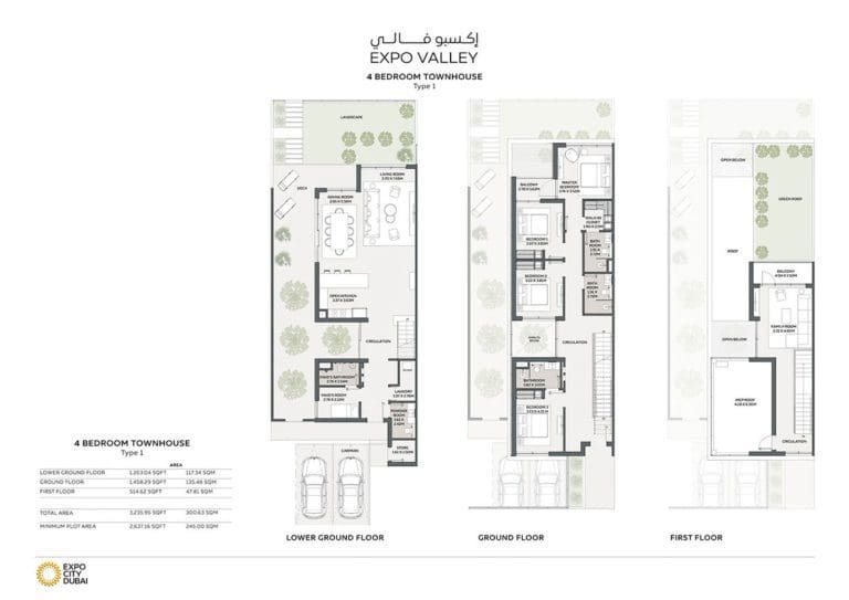 Expo Valley 4 Bedroom Townhouse Type 1 Floor Plans