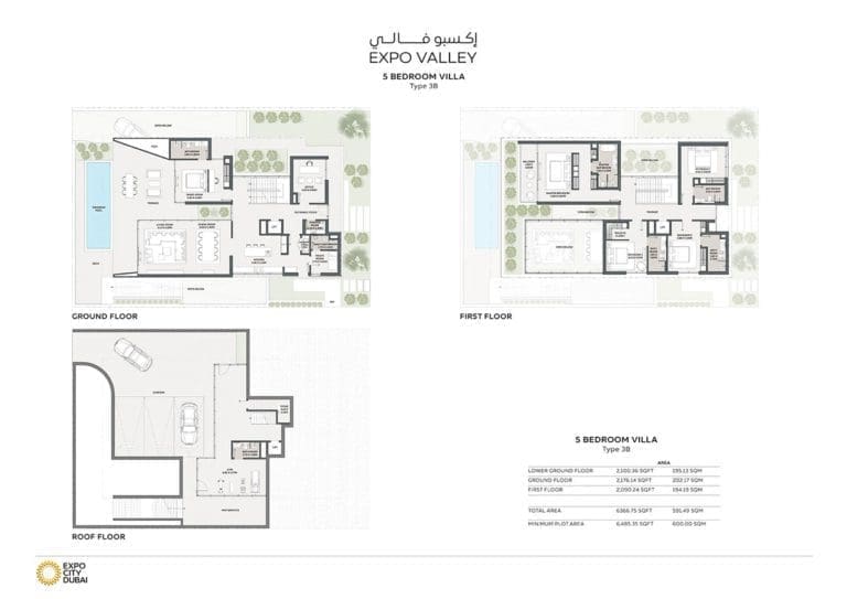 Expo Valley 5 Bedroom Villa Type 3B Floor Plans