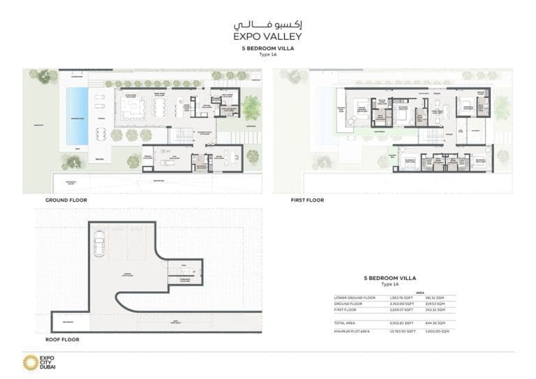 Expo Valley 5 Bedroom Villa Type 1A Floor Plans