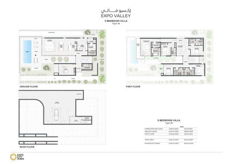 Expo Valley 5 Bedroom Villa Type 1B Floor Plans