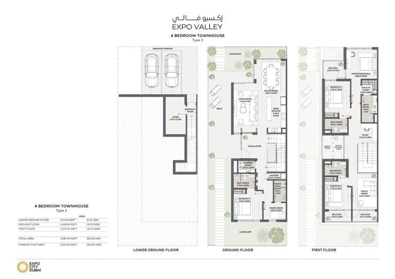 Expo Valley 4 Bedroom Townhouse Type 2 Floor Plans