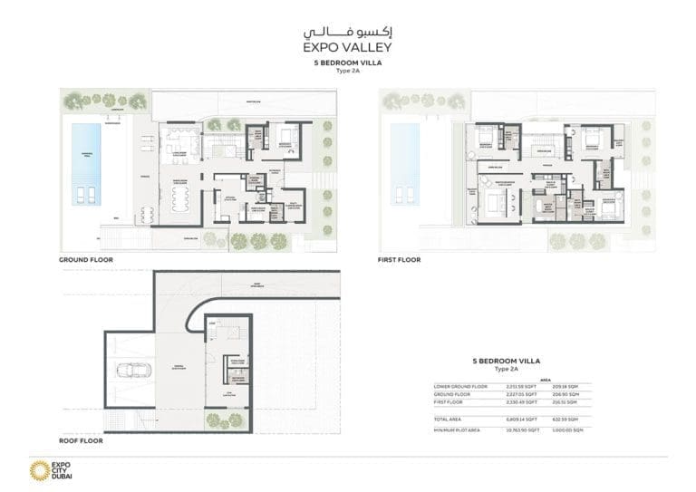 Expo Valley 5 Bedroom Villa Type 2A Floor Plans
