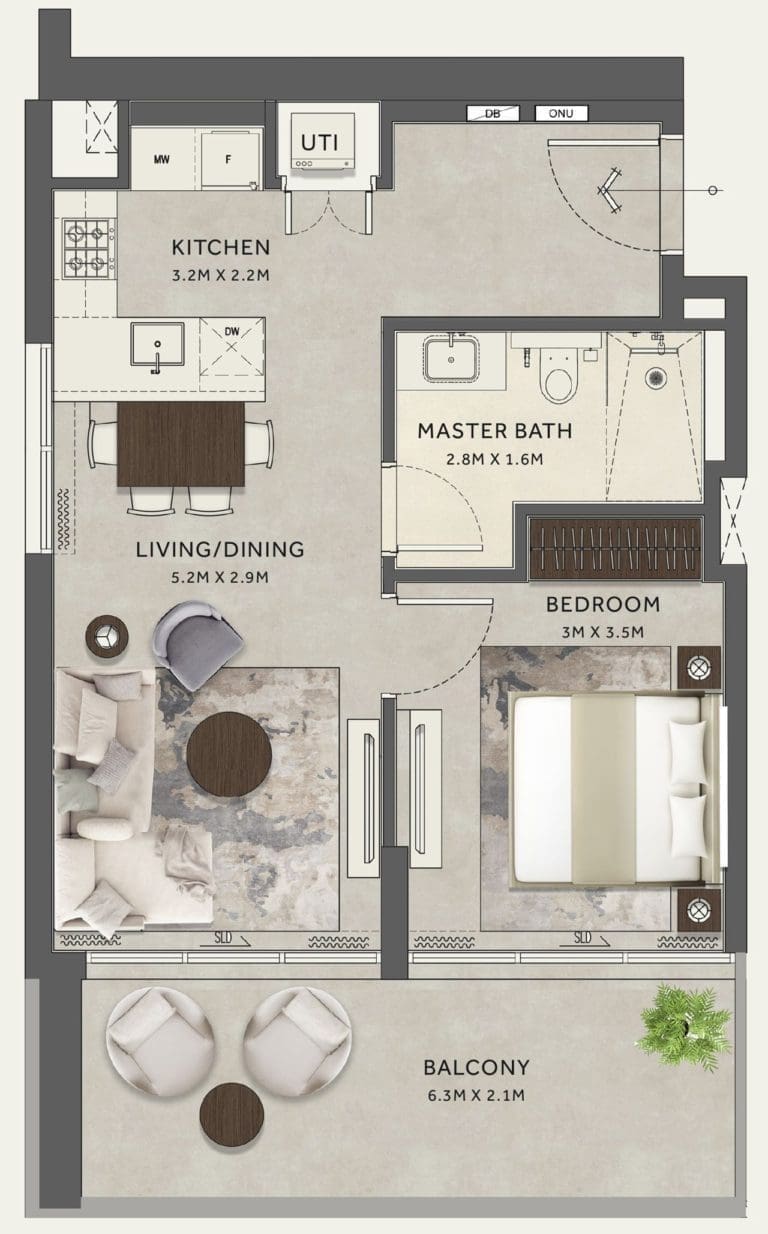 Marriot Residences 1 Bedroom Apartment Floor Plans