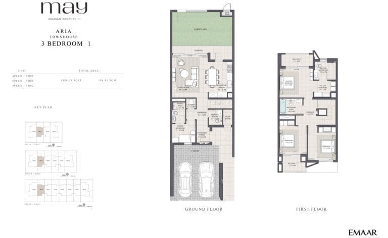 May Aria 3 Bedroom Townhouse Type 1 Floor Plans