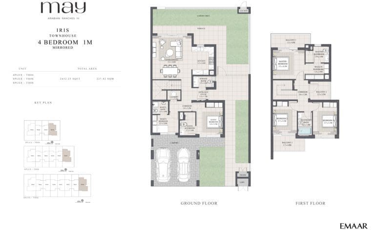 May Iris 4 Bedroom Townhouse Type 1M Floor Plans