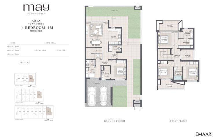 May Aria 4 Bedroom Townhouse Type 1M Floor Plans