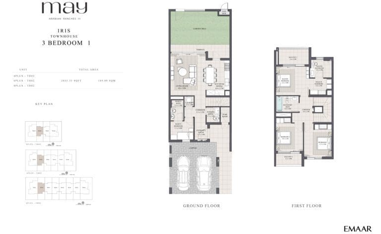 May Iris 3 Bedroom Townhouse Type 1 Floor Plans