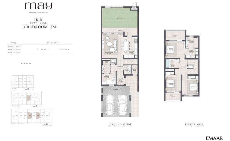 May Iris 3 Bedroom Townhouse Type 2M Floor Plans