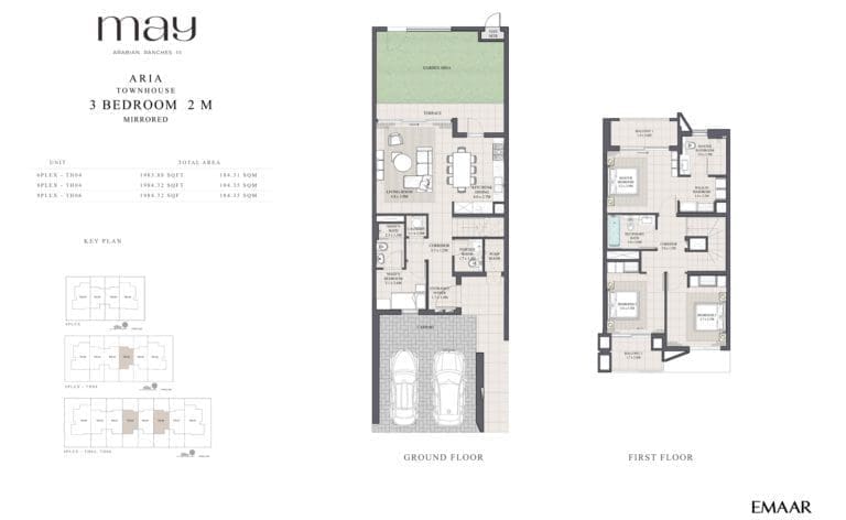 May Aria 3 Bedroom Townhouse Type 2M Floor Plans