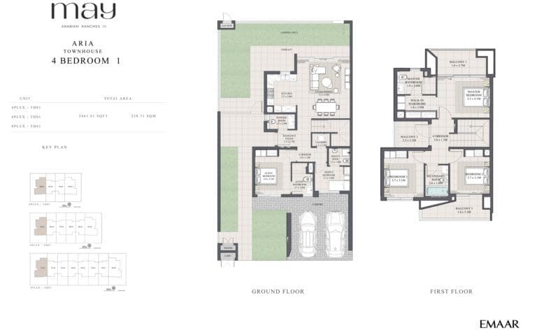 May Aria 4 Bedroom Townhouse Type 1 Floor Plans