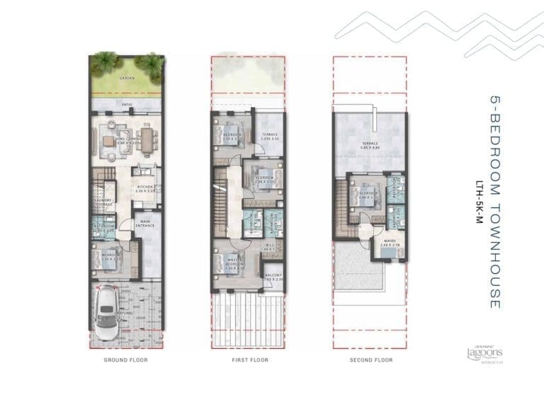 Morocco 5 Bedroom Townhouse Type LTH-5K-M Floor Plans
