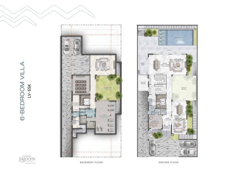 Morocco 6 Bedroom Villa Type LV-55K Floor Plans