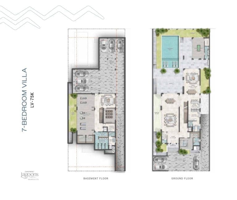 Morocco 7 Bedroom Villa Type LV-75K Floor Plans