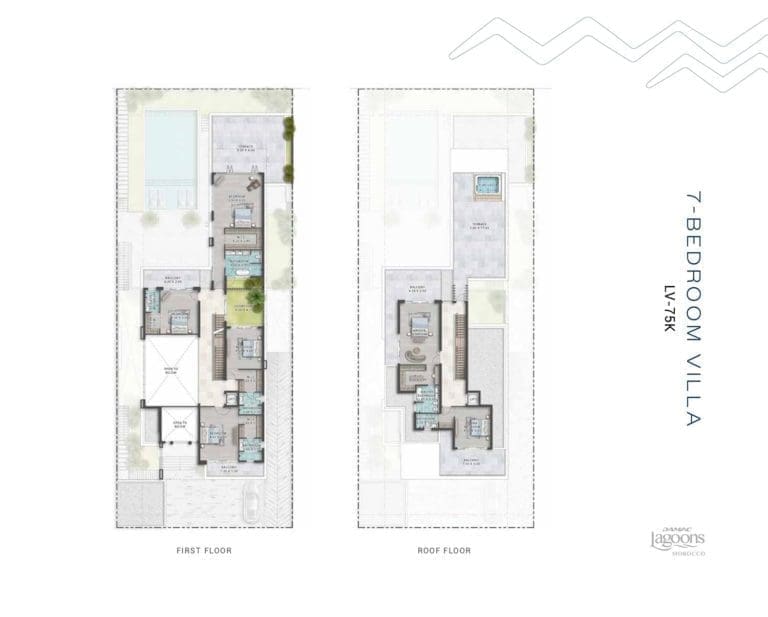 Morocco 7 Bedroom Villa Type LV-75K-1 Floor Plans