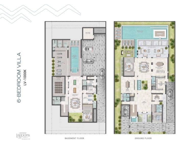 Morocco 6 Bedroom Villa Type LV-1000K Floor Plans