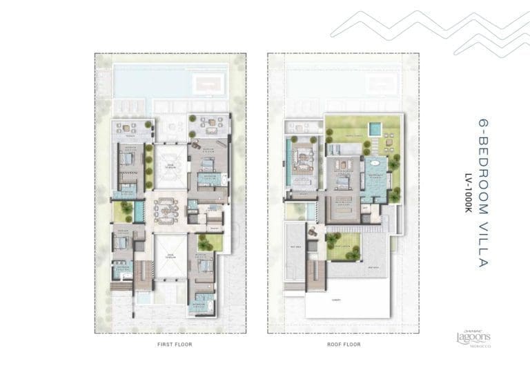 Morocco 6 Bedroom Villa Type LV-1000K-1 Floor Plans