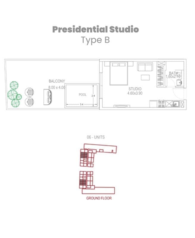 Petalz by Danube Presidential Studio Apartment Type B Floor Plans