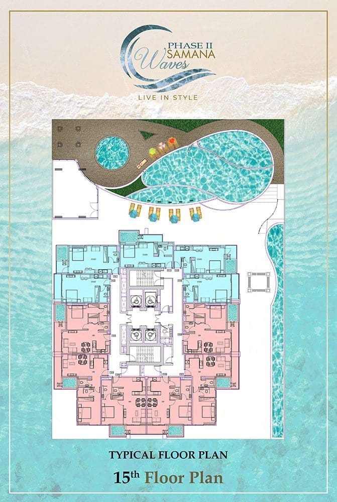 Samana Waves Phase 2 – 15th Floor Typical Floor Plans