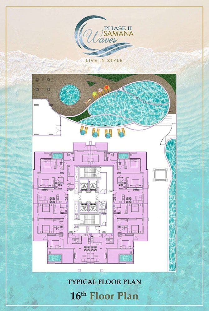 Samana Waves Phase 2 – 16th Floor Typical Floor Plans