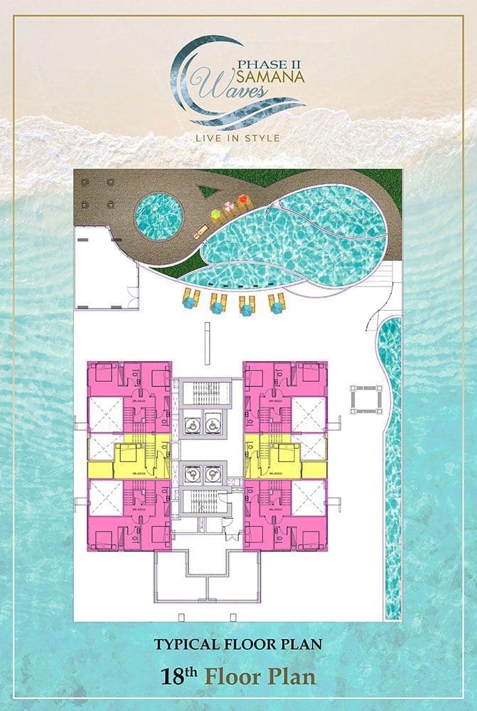 Samana Waves Phase 2 – 18th Floor Typical Floor Plans