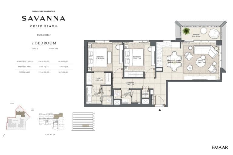 Savanna Building 3 – 2 Bedroom Unit 103 Floor Plans