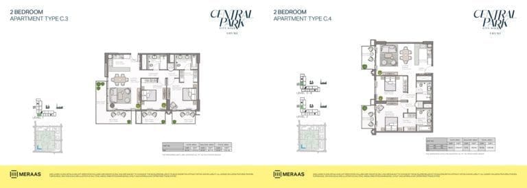 Thyme 2 Bedroom Apartment Type C.3 & C.4 Floor Plans