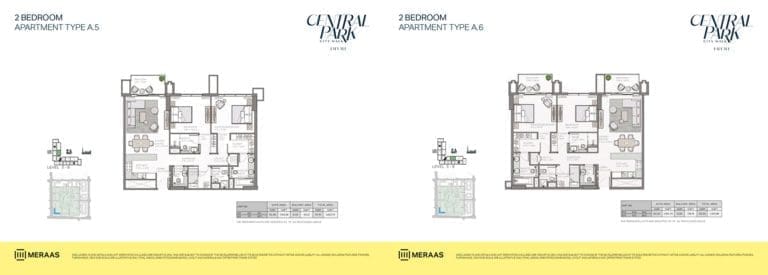 Thyme 2 Bedroom Apartment Type A.5 & A.6 Floor Plans