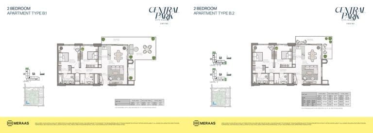 Thyme 2 Bedroom Apartment Type B.1 & B.2 Floor Plans