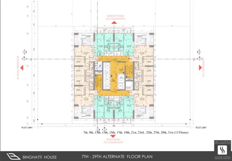 Binghatti House 7th – 29th Floor Plans