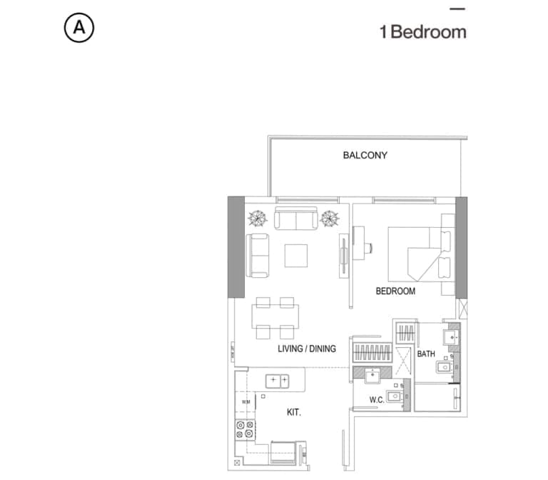 Binghatti House 1 Bedroom Apartment Type A Floor Plans