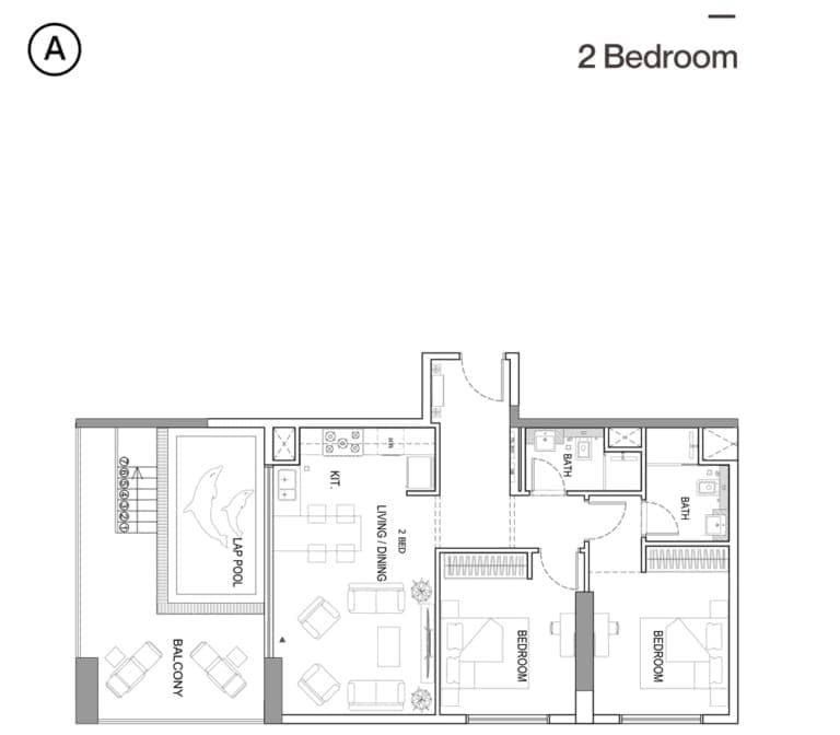 Binghatti House 2 Bedroom Apartment Type A Floor Plans
