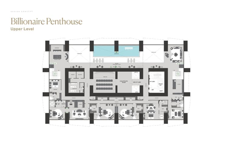Burj Binghatti Billionaire Penthouse Upper Level Floor Plan