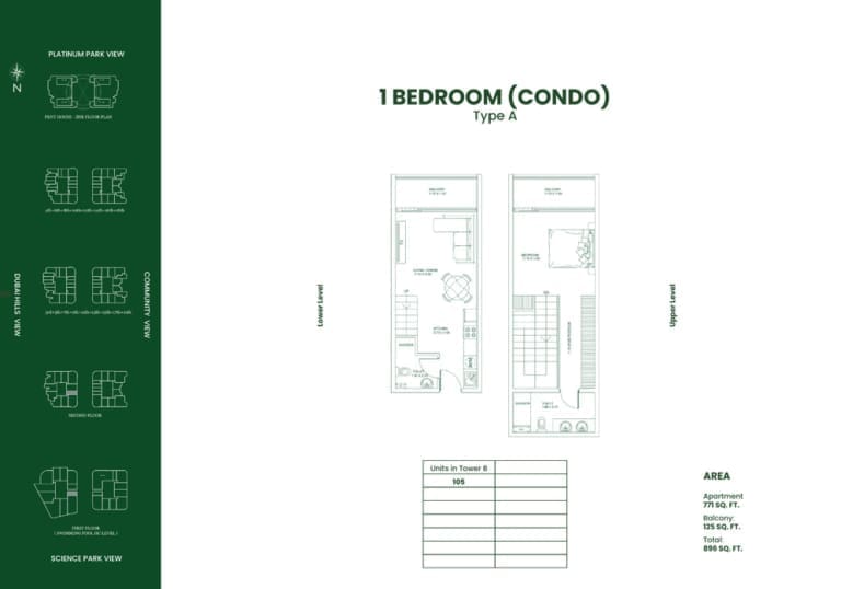 Danube Opalz 1 Bedroom Condo Type A Floor Plans