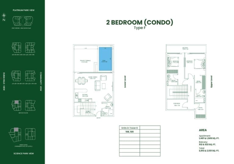 Danube Opalz 2 Bedroom Condo Type F Floor Plans
