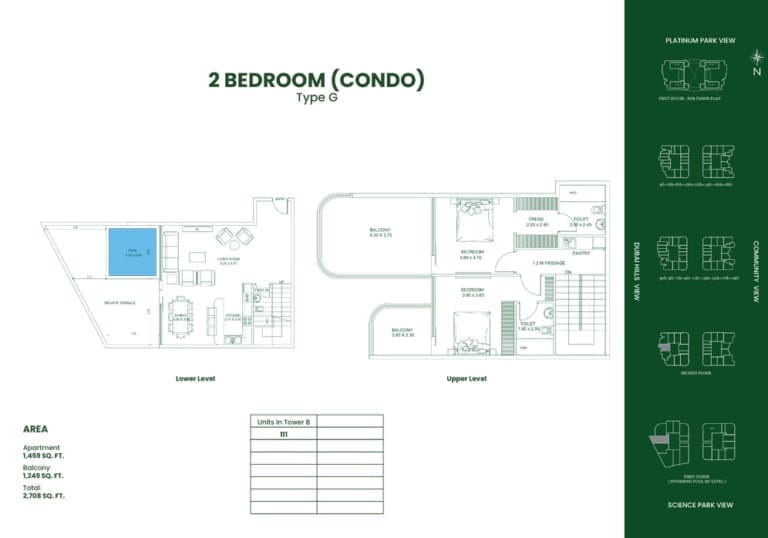 Danube Opalz 2 Bedroom Condo Type G Floor Plans