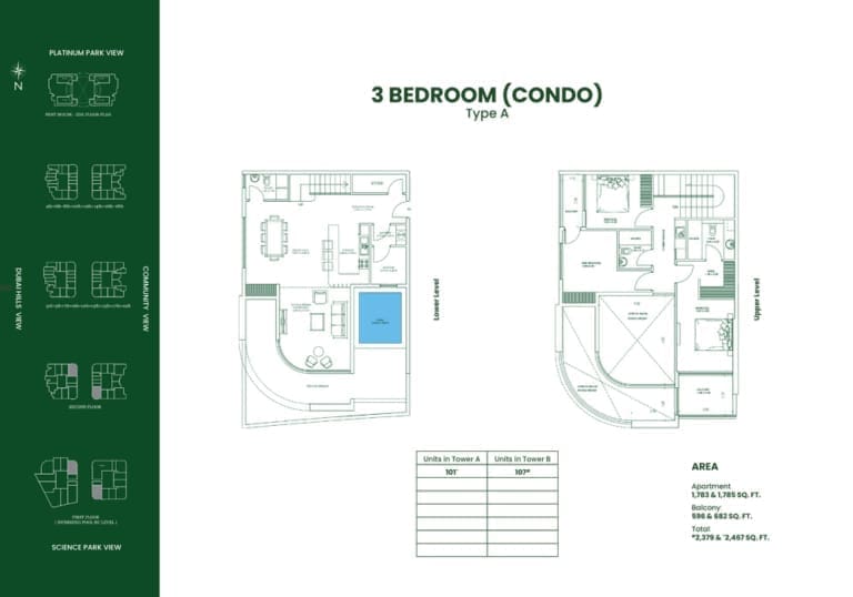 Danube Opalz 2 Bedroom Condo Type A Floor Plans