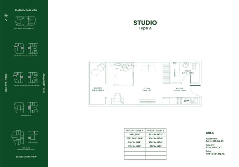 Danube Opalz Studio Apartment Type A Floor Plan