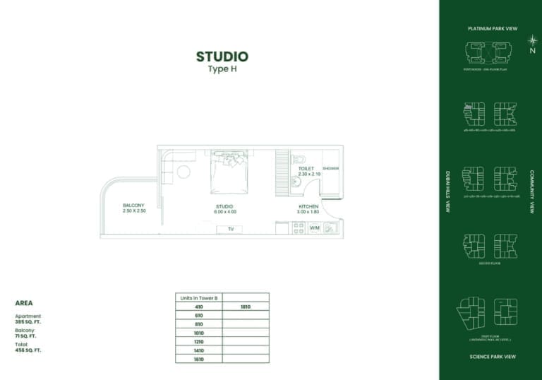 Danube Opalz Studio Apartment Type H Floor Plan