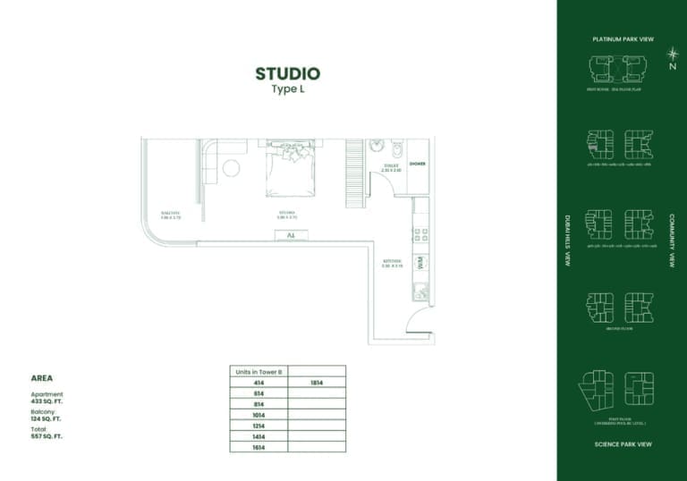 Danube Opalz Studio Apartment Type L Floor Plan