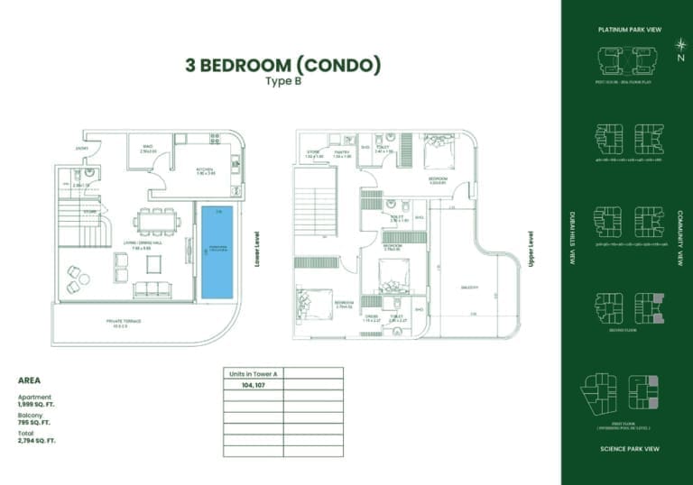 Danube Opalz 3 Bedroom Condo Type B Floor Plans