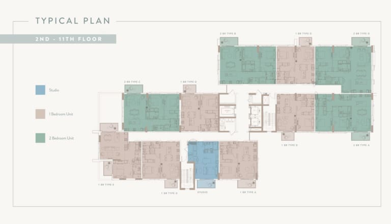 Ellington Berkeley Place 2 to11 Floor Typical Floor Plan