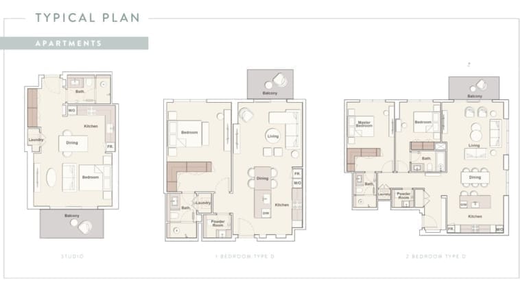 Ellington Berkeley Place Apartment Typical Floor Plans