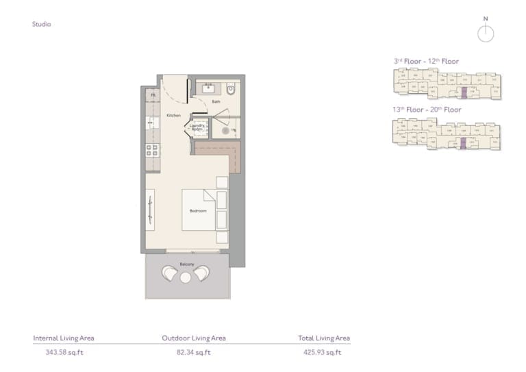 Highbury 1 Bedroom Apartment Floor Plan